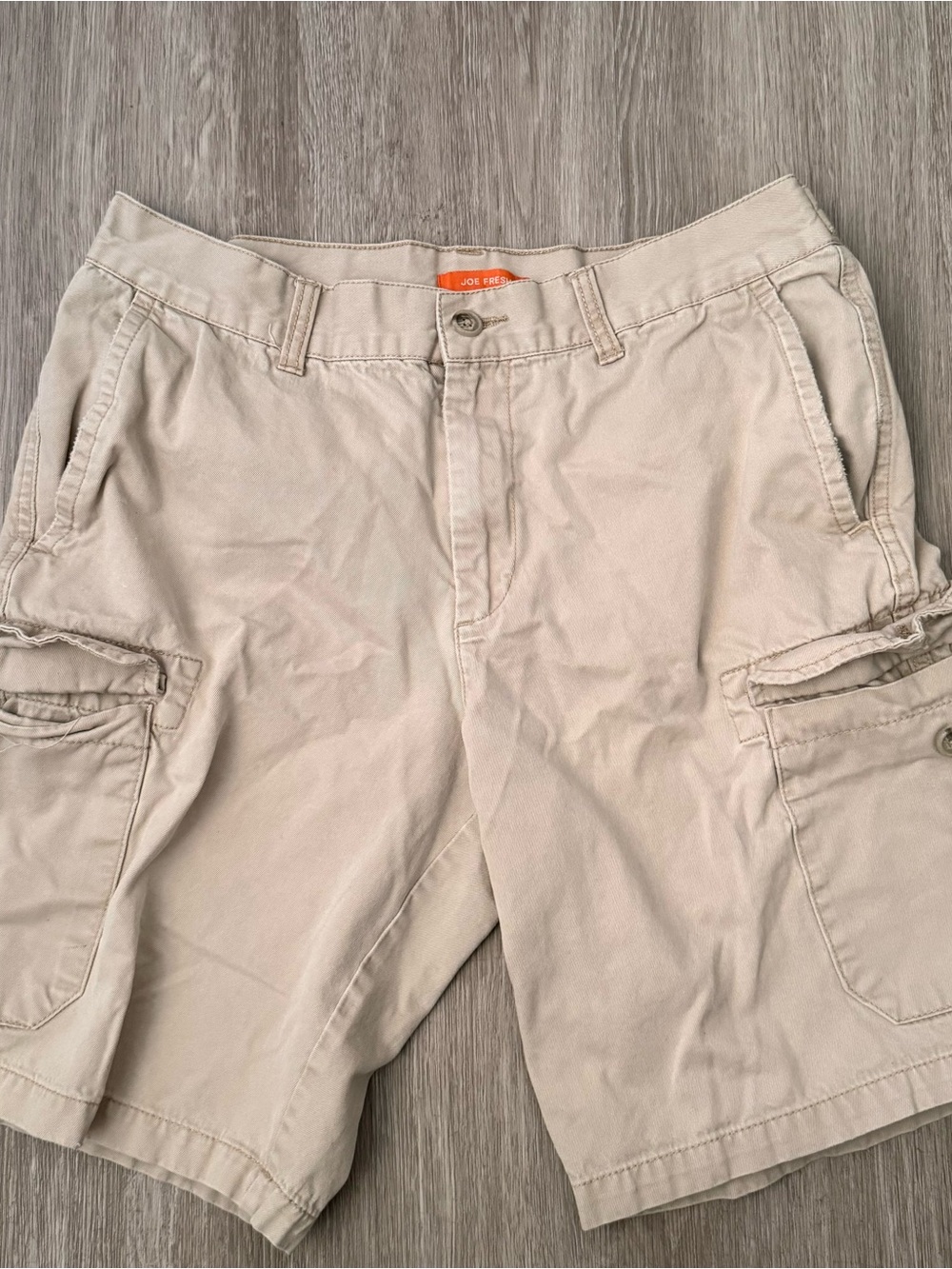Joe Fresh Khaki Beige Casual Cargo Shorts with Orange Label